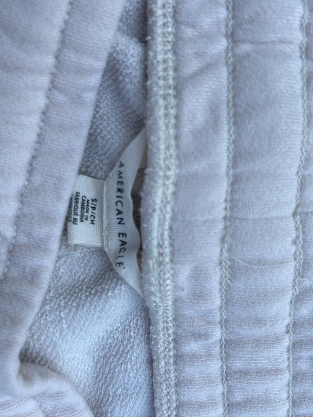 American Eagle Outfitters Cream Quilted Jogger Pants
